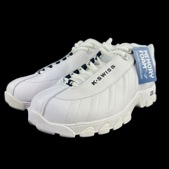 K-Swiss ST329 CMF White Navy Red Shoes Men's 03426-130 Sizes 9.5 - 11.5 EEEE - Picture 6 of 9